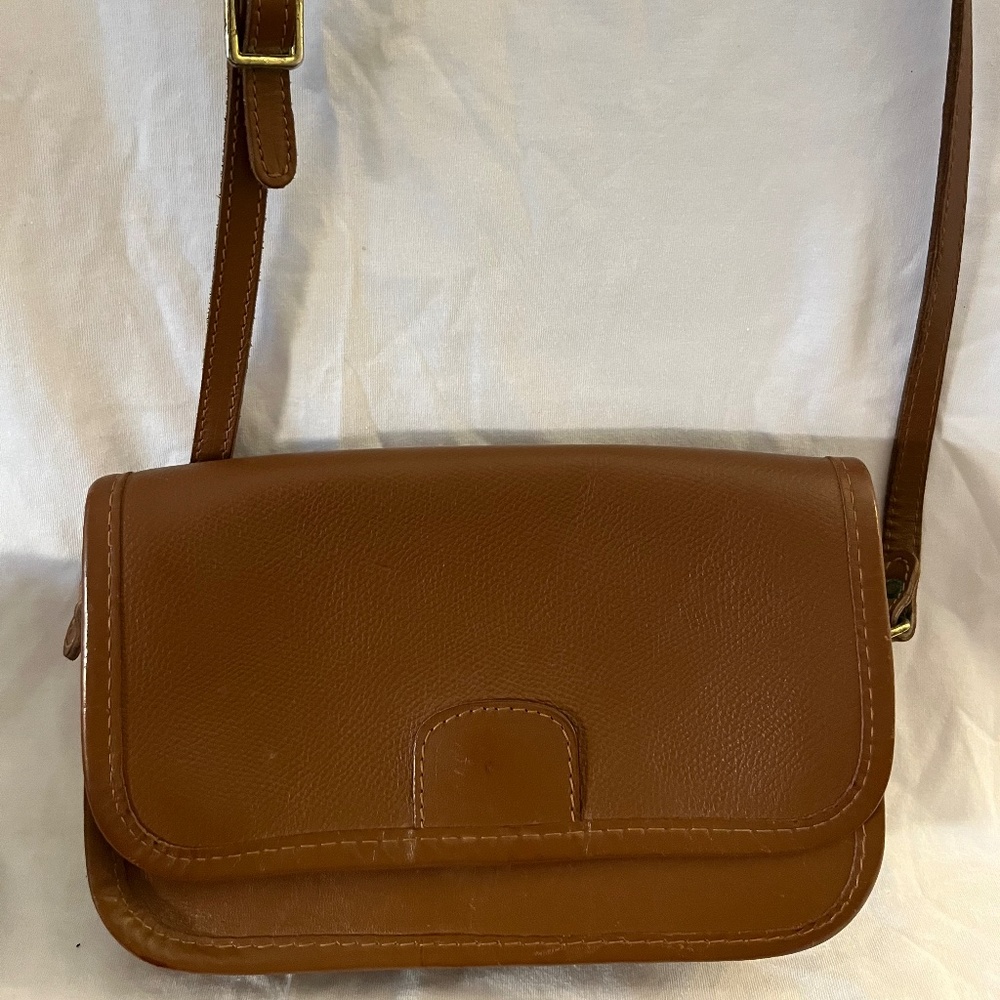Vintage designer Michael Green Cognac/Brown Crossbody Bag